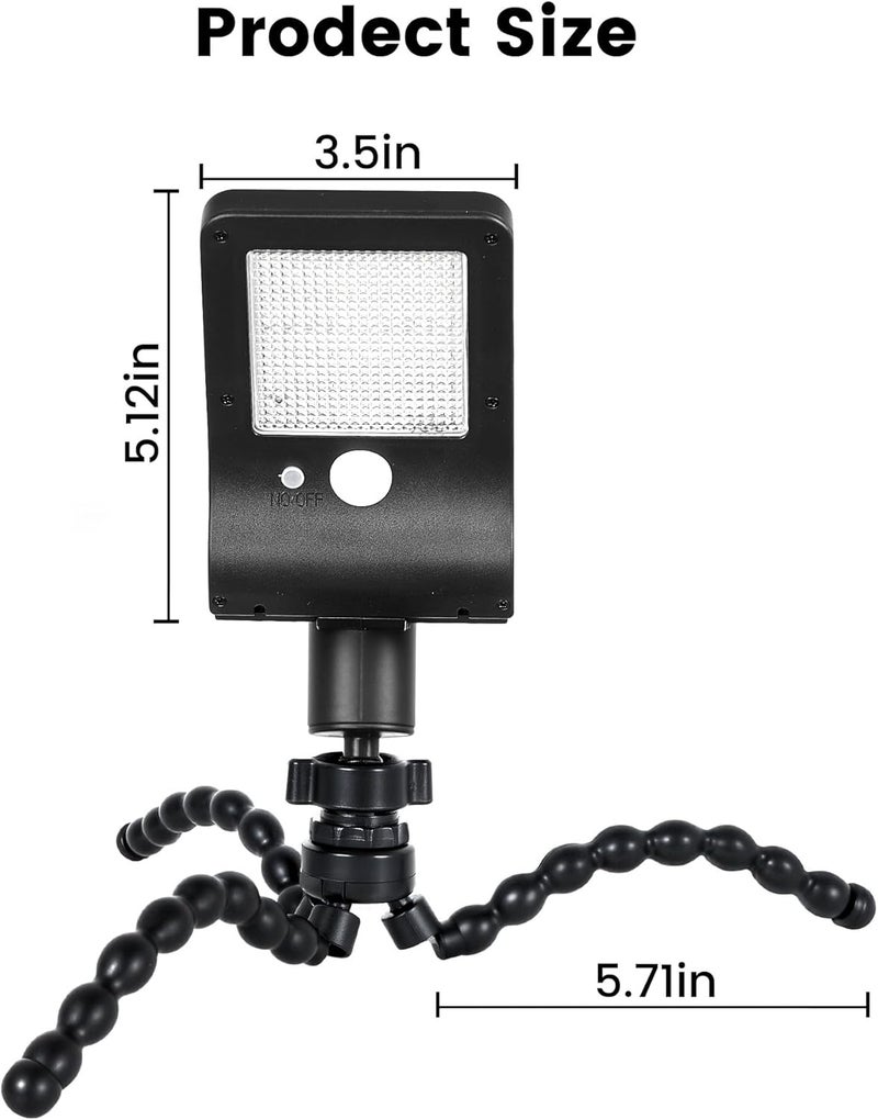 Thumok Solar Fence Lights Outdoor, 60 LEDs Motion Sensor Security Light with Flexible Octopus Tripod, 3 Lighting Modes, Adjustable Angle for Fence Deck Camping Patio (2) - Image 2